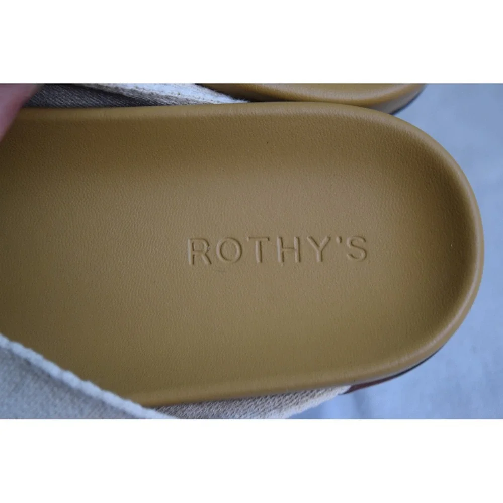 Rothy's The Weekend Slide 8.5 Oatmeal Crisscross Sandal Womens Sustainable